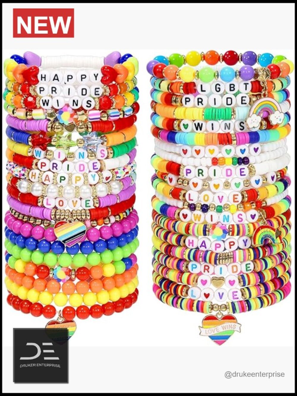 40 Pcs Stretch Bracelet Set Stackable Elastic Layering Friendship Boho Summer